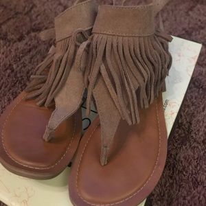 Restricted “Kill It” Fringe Sandals